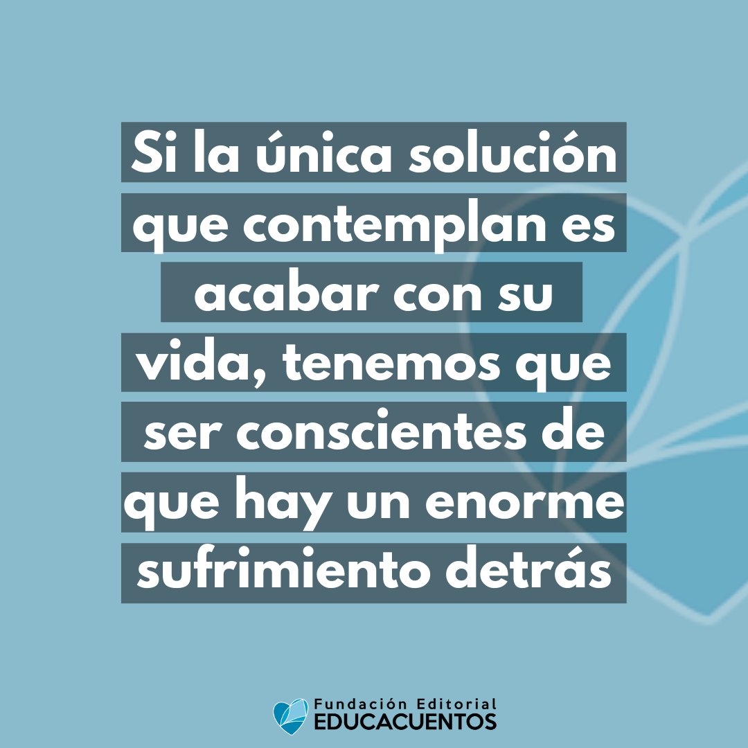 EducacuentosOrg's tweet photo. El objetivo de esta iniciativa no es solo la intervención y la atención temprana, sino el de lanzar un mensaje claro de la necesidad de derribar los estigmas y tabúes que lo rodean.
Hoy os mostramos las señales de riesgo de conductas suicidas en adolescentes. https://t.co/QTUJ49ashi