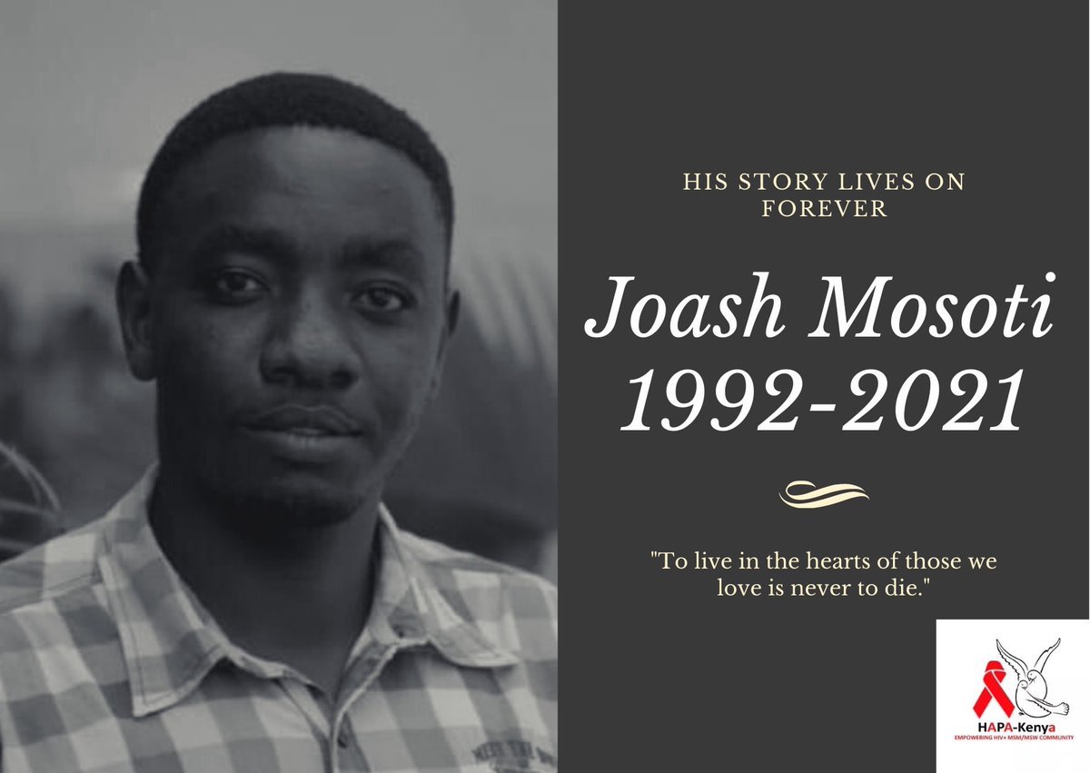 On this day, Joash Mosoti a Human Rights Defender and Paralegal working with @HAPA_KENYA, was attacked, tortured and strangled to death by unknown individual(s) in his house. To date, no justice has been served.

#JusticeForJoashMosoti #ProtectQueerKenyans  

📸: @HAPA_KENYA