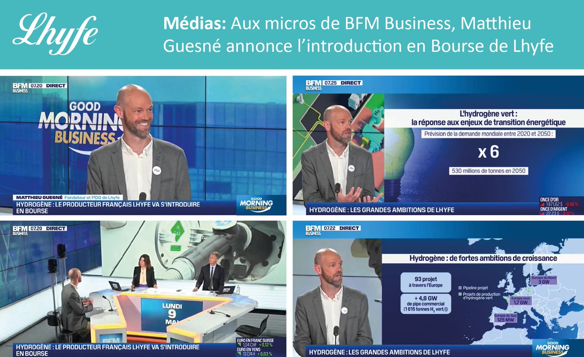 Lhyfe_hydrogen's tweet image. 🎥 Vous avez manqué l&apos;intervention de @GuesneMatthieu &amp;amp; l&apos;annonce de l&apos;#introductionenbourse @Lhyfe aux micros de @bfmbusiness ?  Replay disponible ici👉 : bit.ly/3yl7YM1
🌍💚 #HydrogèneVert 

SOUSCRIPTIONS : DU 9 AU 19 MAI INCLUS ! + d&apos;infos : lnkd.in/eU5mjqmy