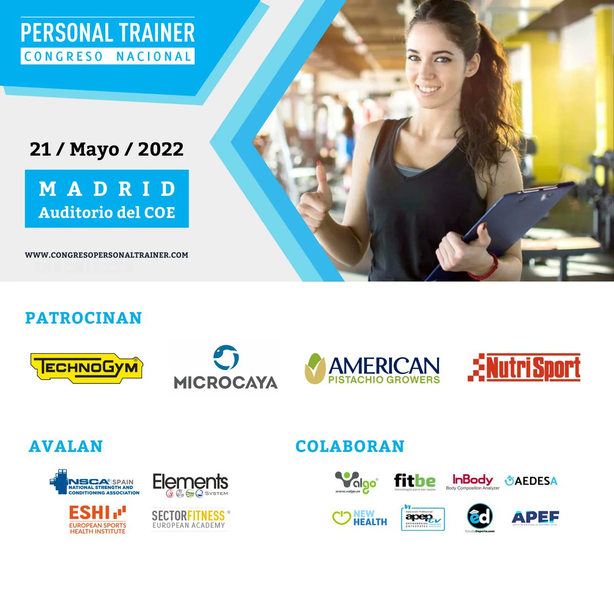 🚨¡Ya queda muy poco! 🚨
🏋️Congreso Nacional Personal Trainer
✅ 12 profesionales del sector
✅ 8 ponencias + Mesa redonda
🗓️21 Mayo - Auditorio COE - Madrid
¡INSCRÍBETE! ➡️ buff.ly/3LU9qsQ

#congresoentrenamientopersonal #personaltrainer #congresopersonaltrainer