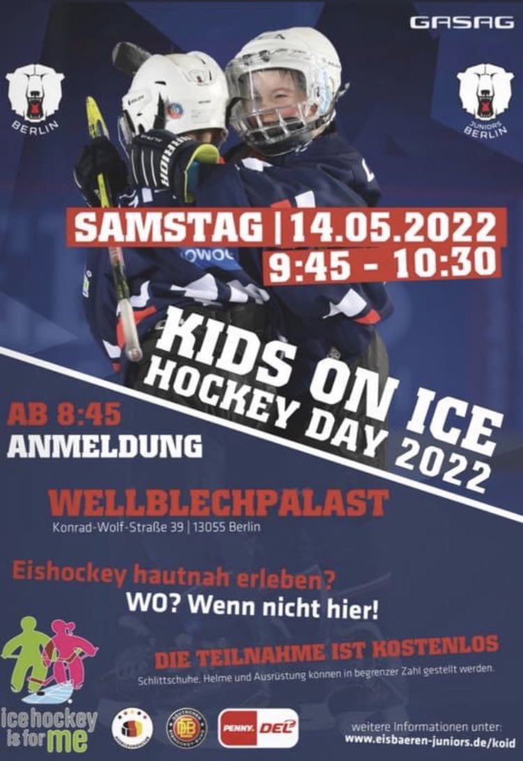 Schnuppertraining für die Kleinsten. Diesen Samstag Anmeldung ab 8:45 Uhr im <a href="/Wellblechpalast/">Wellblechpalast</a>. Bitte weitersagen. 
#WirsindEishockey #juniorshockey #5Sterneplan #ejb #kidsoniceday