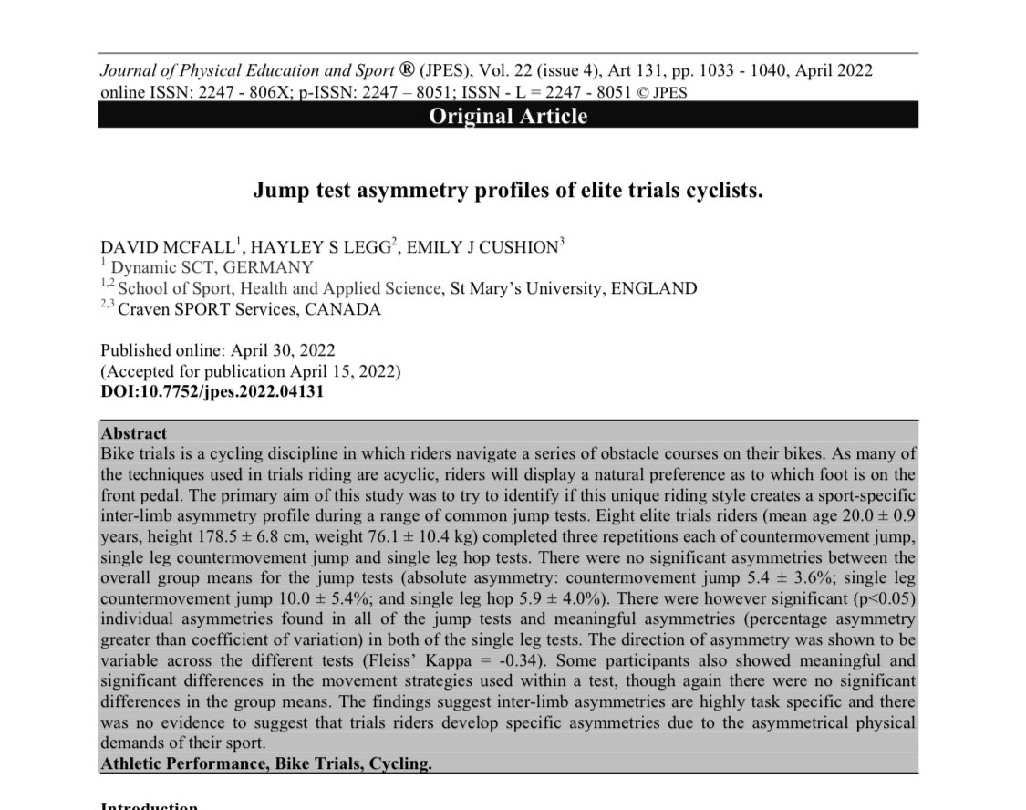 DynamicSCT's tweet photo. New publication: myself, @Emily_Cushion &amp; @HSLegg from @YourStMarys have recently published a paper on jump test asymmetries in elite trials riders. It’s open access in JPES for you to read in full, and this thread looks at some of the findings: https://t.co/mEZc7WxoRZ
