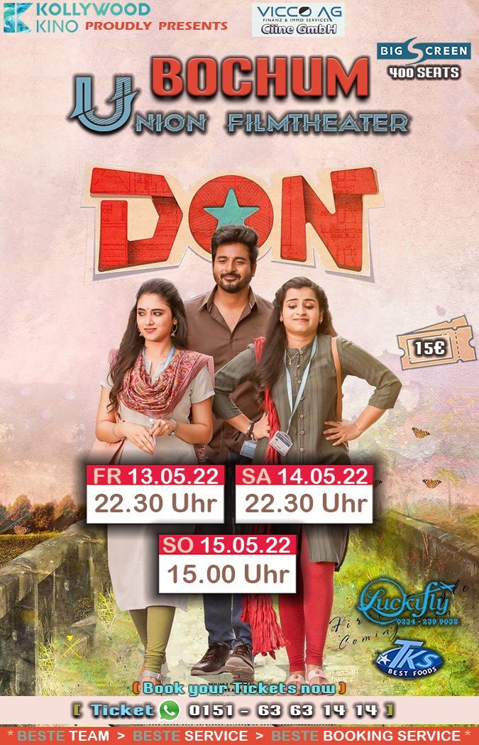 CcInfilmin's tweet photo. . @Siva_Kartikeyan 's #Don Germany Showtimes https://t.co/GhnHpLPg2p
