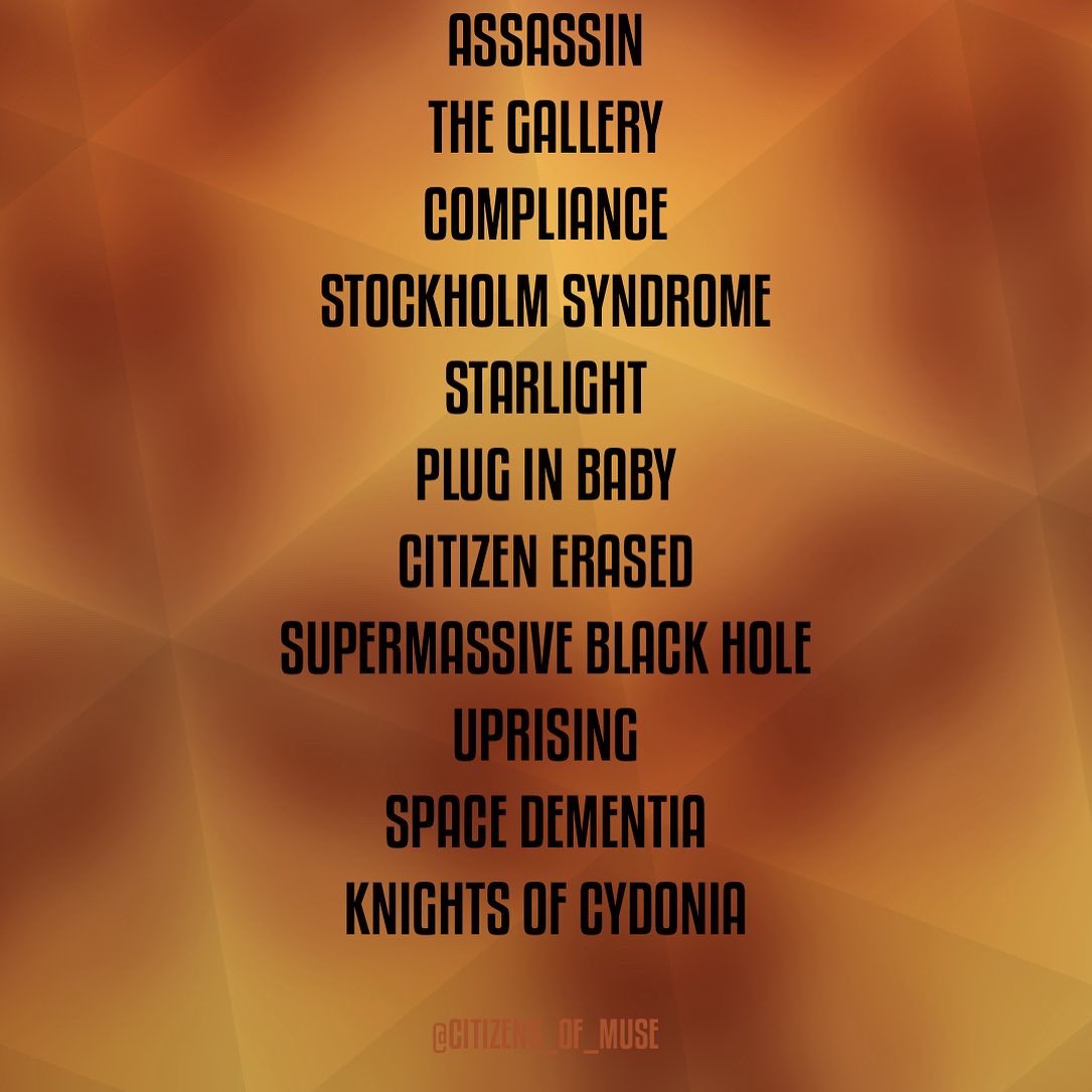 CitizensOfMuse's tweet photo. APOLLO 1 🚀Muse jouait pour la première fois à l'Eventim Apollo de Londres hier soir. Une setlist énergique avec notamment une première pour The Gallery tiré de
l'album Hullaballoo ou encore Space Dementia et Citizen Erased non joué depuis 2018. #muse #musers #eventimapollo https://t.co/CAkqkptkty
