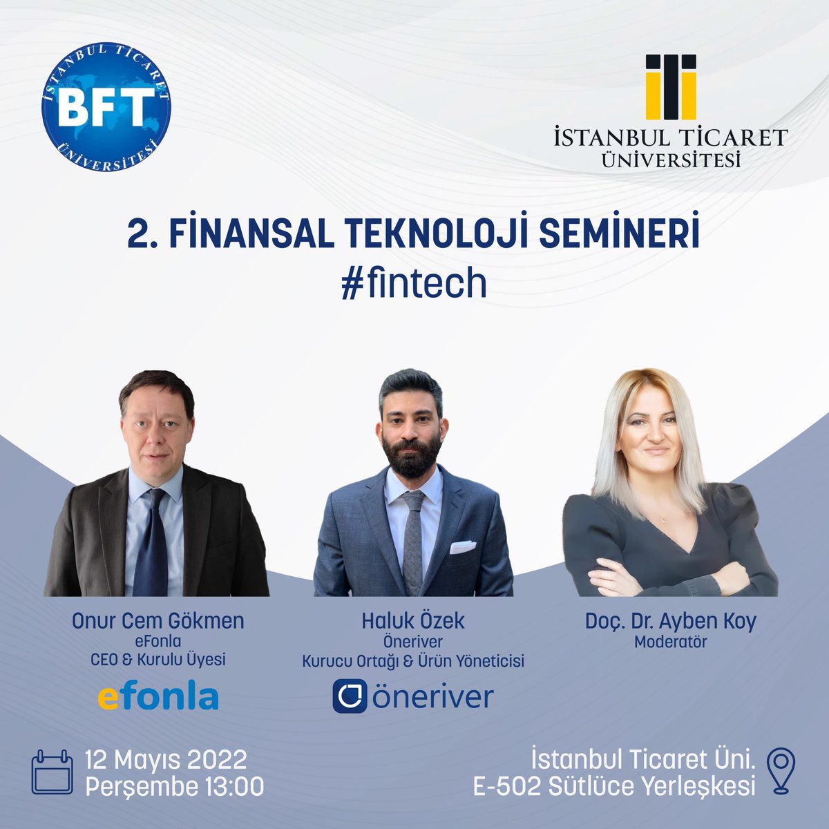 oneriverco's tweet photo. Kurucu Ortağımız ve Ürün Yöneticimiz Haluk Ozek, 12 Mayıs’ta Doç. Dr. @aybenkoy moderatörlüğünde gerçekleşecek “2. Finansal Teknoloji Semineri” etkinliğine "Varlık Yönetiminde Dijitalleşme ve Yapay Zeka" başlığında konuşmacı olarak katılım sağlayacak. https://t.co/mqQZ9RR10P