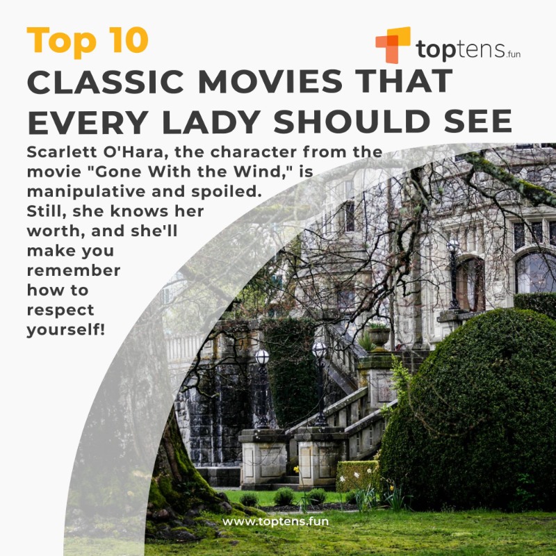 toptens_fun's tweet photo. Ladies, have you done your homework regarding classic movies?  #ClassicMovies  #GoneWiththeWind #BreakfastAtTiffanys #MovieRecommendation #toptensfun