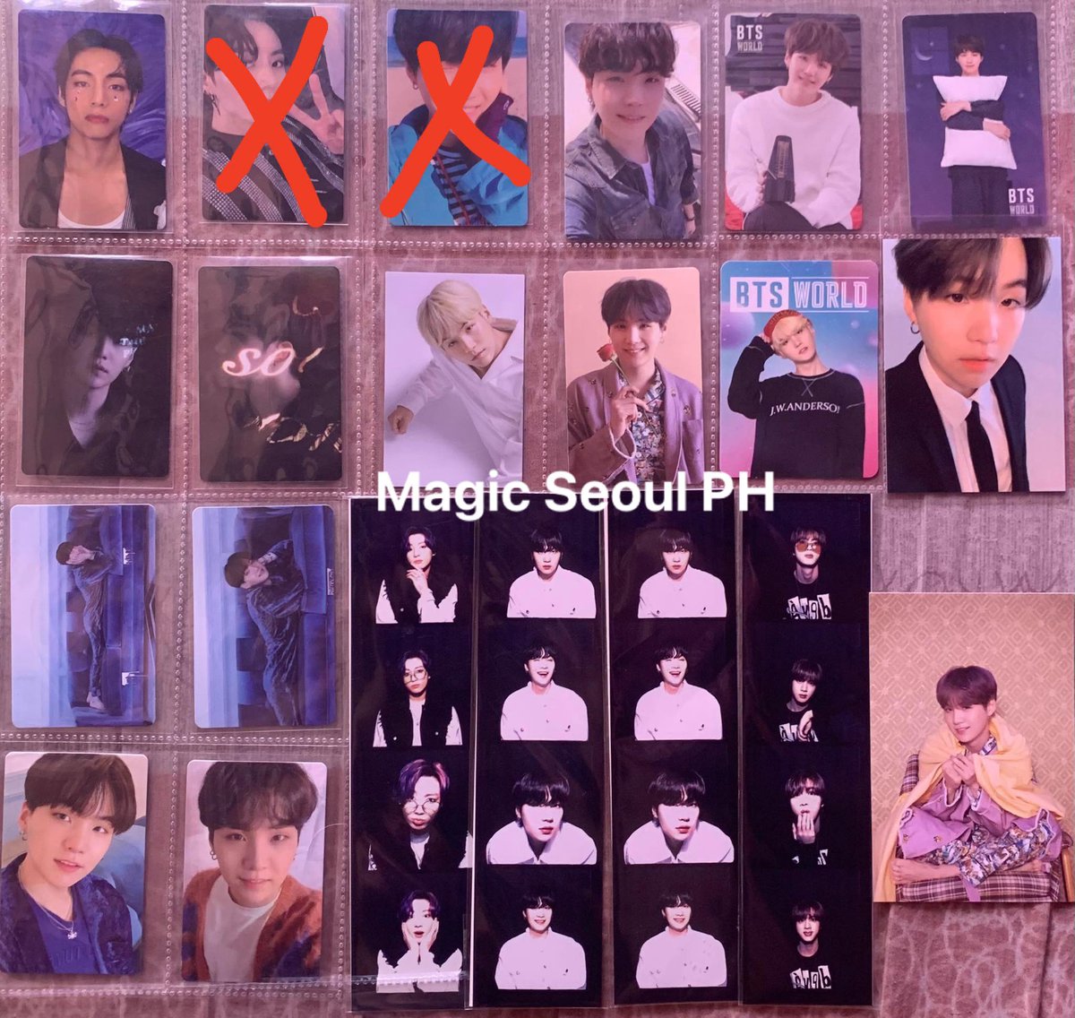 MagicSeoulPH's tweet photo. Available PCs:
Taehyung MCB Clue
Suga Hobi MCB Holo
Suga BE Essential pc pob 
Suga Memories of 2019 DVD pc
Suga BTS World pc coupon bag tag
Suga Butter Peaches 
Suga VT pc
Suga BBC Powerbank pc
Suga Jungkook Jin Butter filmstrip POB 
Suga MOTS Persona Postcard
+
Wts lfb ph onhand https://t.co/nsaHIsusSy
