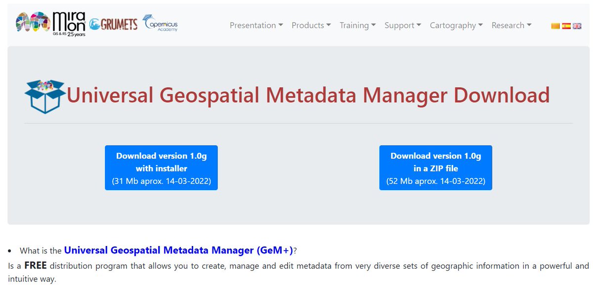 joanma747's tweet photo. We are encouraging our colleagues in @eiffel4climate today (as done 2 weeks ago in @wqems_eu) use our ISO metadata editor #GEMplus to more efficiently and easily document for example data quality or keywords https://t.co/lHmASaOGcH. @MiraMon_ENG @GRUMETS_UAB @CREAF_ecologia https://t.co/XGzUtrZ6IQ