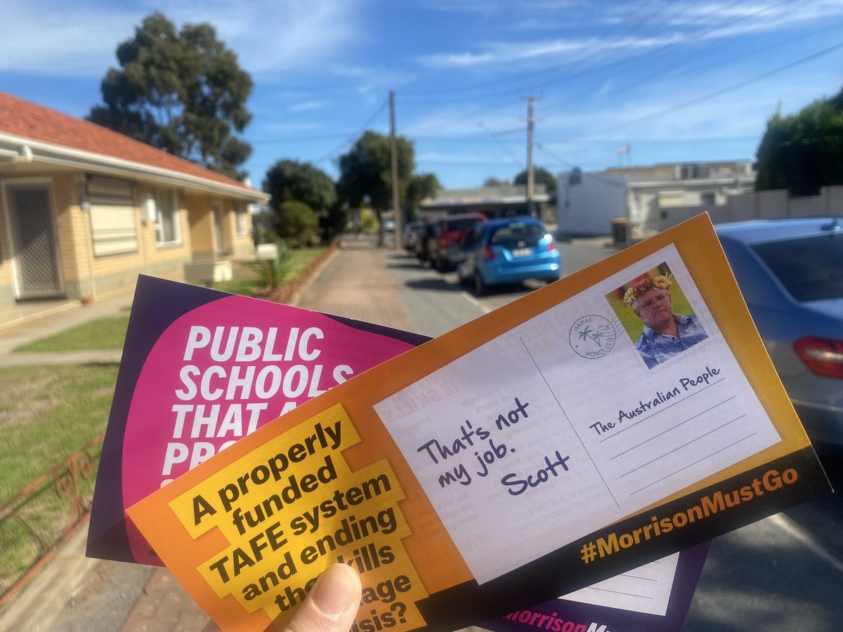 Out letterboxing in Boothby because public schools and preschools deserve proper and fair funding #MorrisonMustGo #EverySchoolEveryChild