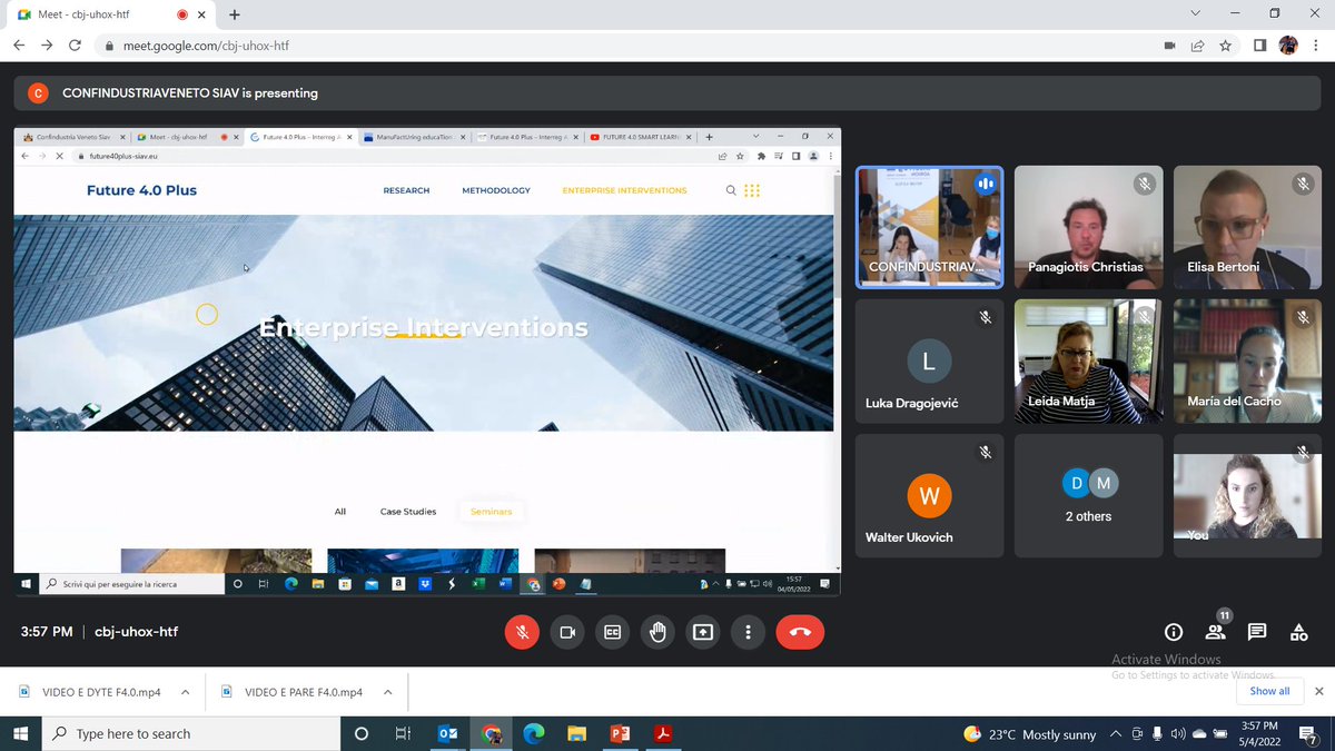 FUTURE_4_0's tweet photo. Project partners of @future4.0 plus held on 04.05.2022 the II-nd SCM.
During the meeting was made the presentation of the #platform https://t.co/8WzlSUL3cv which was developed by SIAV and also took place the presentation of the draft #videotutorials prepared by @CCIT https://t.co/aRykT5RBiw