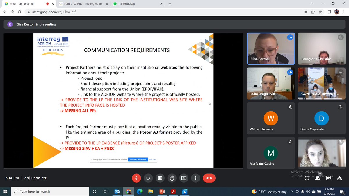 FUTURE_4_0's tweet photo. Project partners of @future4.0 plus held on 04.05.2022 the II-nd SCM.
During the meeting was made the presentation of the #platform https://t.co/8WzlSUL3cv which was developed by SIAV and also took place the presentation of the draft #videotutorials prepared by @CCIT https://t.co/aRykT5RBiw