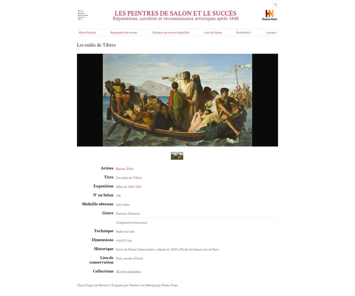 seeksanusername's tweet photo. Réalité #docNum d'une oeuvre de Barrias
De la notice doc du musée qui la conserve @MuseeOrsay , aux données de bdd de recherche (base Salons, bdd-thèse de Claire Dupin sur les oeuvres médaillées, d'#AGORHA sur les Envois de Rome @INHA_Fr ), en passant par #wikidata et @googlearts https://t.co/34eeLiMOkH