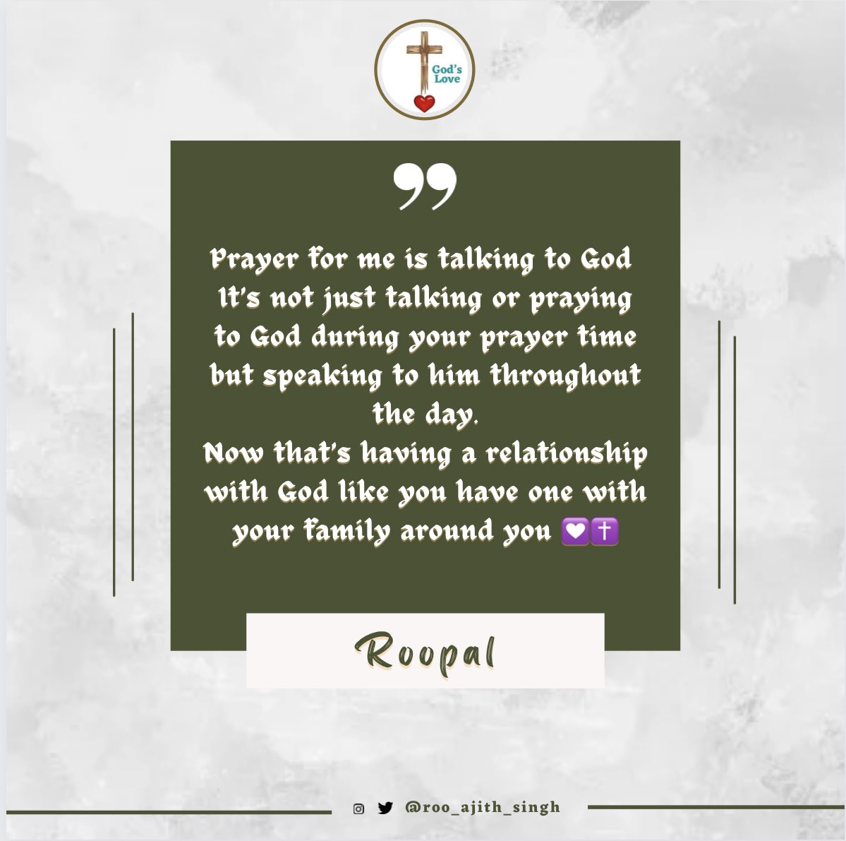 roo_ajith_singh's tweet image. Talk to him throughout the day not just during your prayer time ✝️💟 #Jesus #God