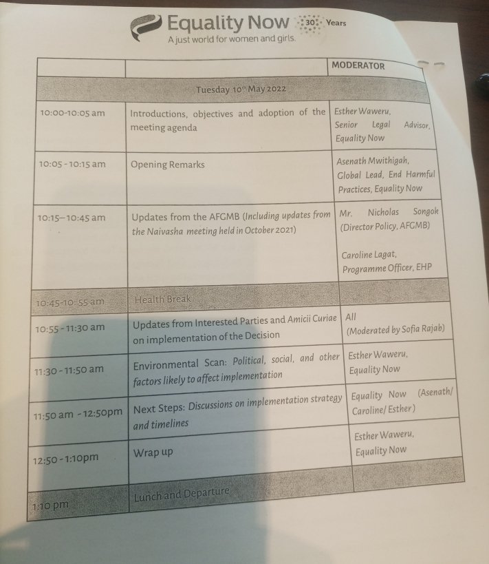 amwithigah's tweet photo. Today, I am attending the Post-Judgement Legal Strategy meeting where @equalitynow is leading on the amendment of 🇰🇪 #FGMAct. The inaugural meeting brings together various stakeholders to discuss the way
forward towards the implementation of the March 2021 High Court Decision. https://t.co/6qacEoMwn6