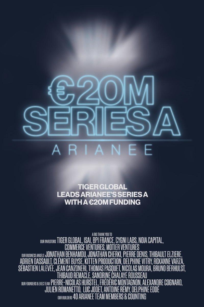 🚀🚀🚀We just raised €20M! 🚀🚀🚀

When we started <a href="/ArianeeProject/">Arianee</a> almost 5 years ago, the idea that #NFT could enable new experiences for brands and their community seemed far fetched. Now it seems obvious with brands such as <a href="/Breitling/">Breitling</a>, <a href="/gucci/">gucci</a> or <a href="/IWC/">IWC Watches</a> adopting the technology.