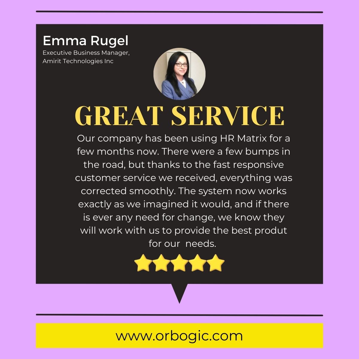 #clientreviews
GET READY TO MAKE YOUR HR AWESOME!
Start 30-Days #FreeTrial
orblogic.com

#HRMatrix- The Best #HRM Online #Tool available for any size of #Business and #Startup
- User-Friendly
- Cost-Effective
- 24/7 Global Customer Support
- Cloud-based and mobile