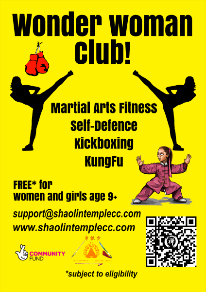 shaolintemplecc's tweet photo. Wonder Woman Club (Ladies Only)

We are excited to inform you that we are going to deliver another fully funded project for LADIES ONLY in Enfield! For all ladies age 9+ who are not currently taking part in similar physical activities. https://t.co/mIt8yOClwm