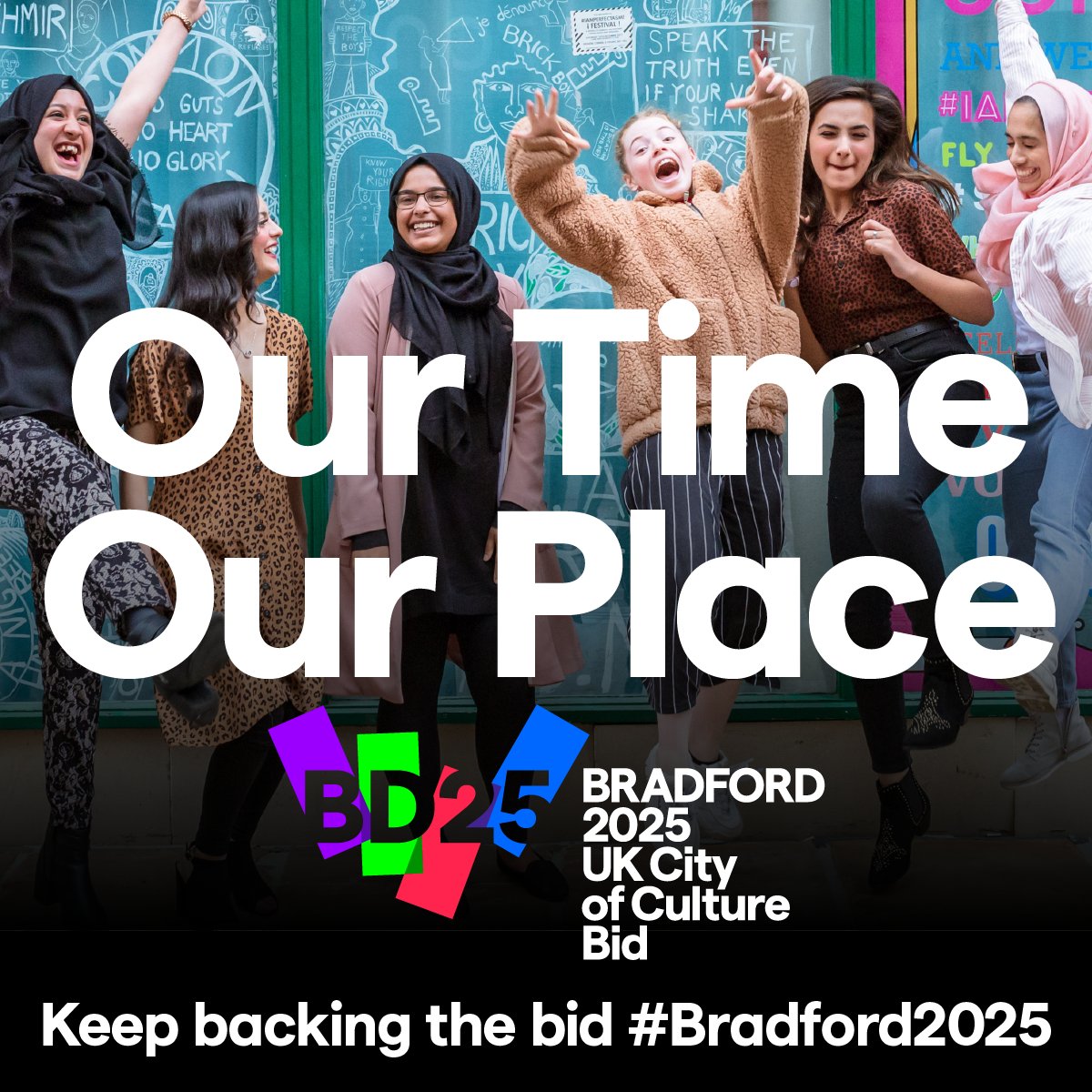 bradford2025's tweet photo. Today the sun is out and we're welcoming the @DCMS special advisory panel to Bradford for the day 🌤️

We'll be showing them why we're the most exciting candidate to be #CityofCulture2025 👀💥 

#Bradford2025 https://t.co/ljT87gnYJi
