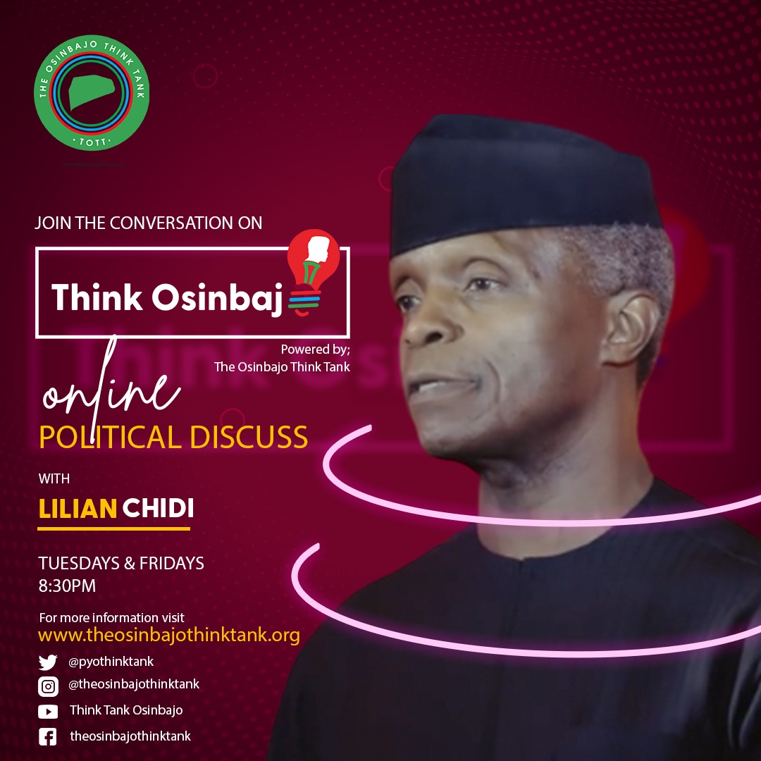 PYOthinktank's tweet photo. Join the conversation on Think Osinbajo every Tuesday and Friday on Youtube 
https://t.co/dquDWuDGtD and Twitter https://t.co/BAG8lrtEWY by 8:30 pm.

Our guest for tonight's show is @OfficialOOlaoye

#ThinkOsinbajo #PYO2023 #OsinbajoDecides https://t.co/3Fv70FPz4D