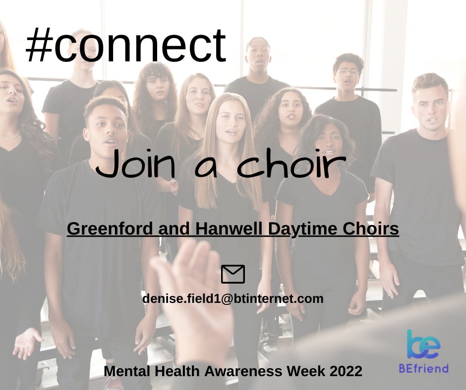 Singing is great for our mental health, and a great way to #connect with others. Why not go along to the next meeting of the new daytime choirs based in either Greenford or Hanwell? 

More info here: facebook.com/groups/3922194…
