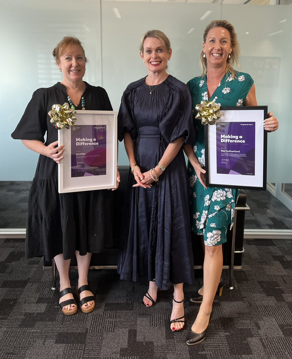 Today we recognised two inspirational Network Principals.🌟🌟Di Miller &amp; Mel Sutherland have led the successful Geraldton Targeted Teaching program supporting leaders to embed evidence based practice👏So deserving of their Making A Difference award.🎊<a href="/WA_Edu_News/">WA Education News</a> <a href="/WAPPA_Leaders/">WAPPA</a>