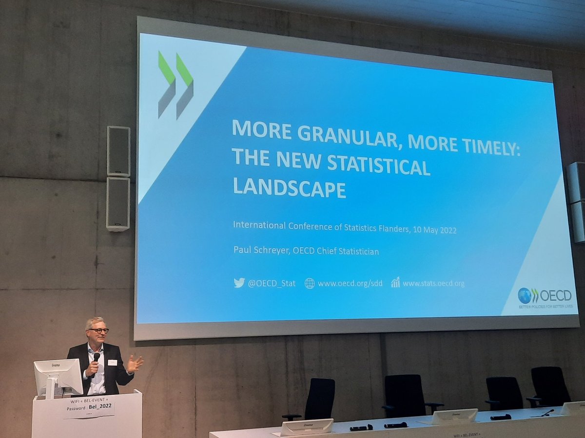 statistiek_vl's tweet photo. Paul Schreyer of @OECD_Stat : "Recent crises have underlined the need for more timely and granular statistics. For that we need new guidance, new definitions, new data and new tools." #regionalstatistics https://t.co/Bx91DUEDzF