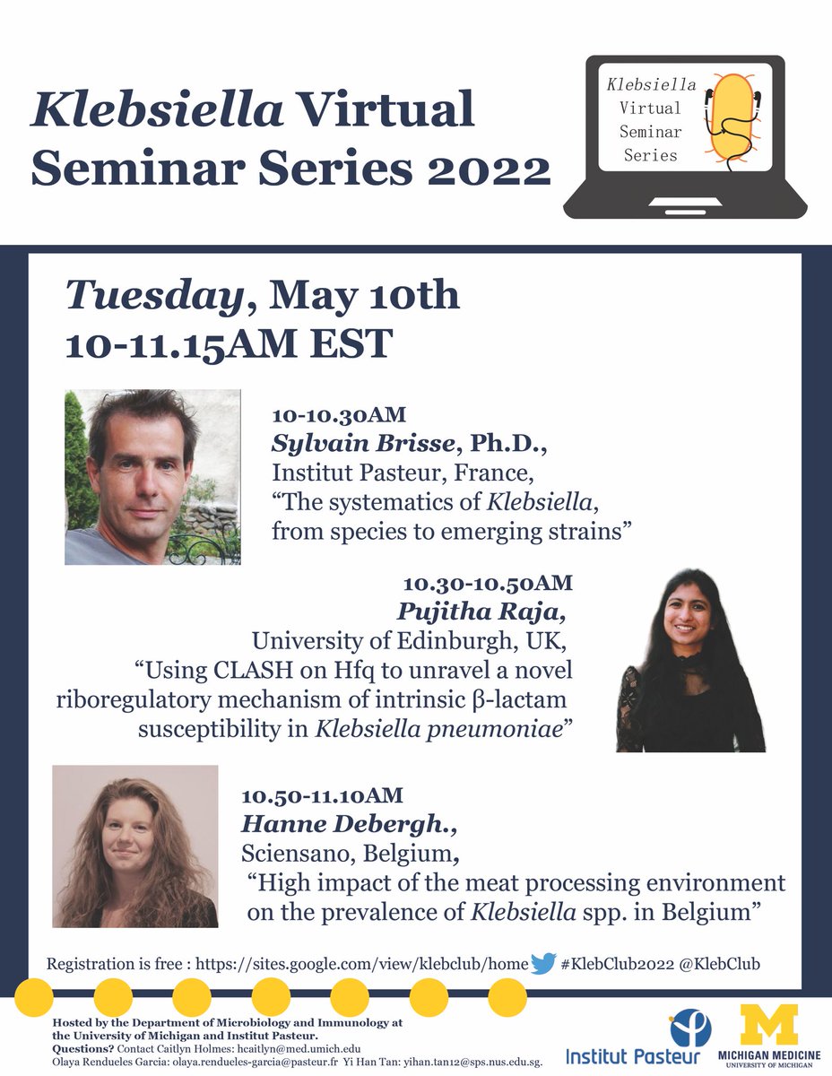 Our first #KlebClub2022 session is today !  with <a href="/sylvainbrisse/">Sylvain Brisse</a> <a href="/Hdbergh/">hanne debergh</a> &amp; <a href="/RajaPujitha/">Pujitha Raja</a> 

361 registrations and counting!! Researchers from around the world,  🇯🇲  🇦🇺  🇫🇮 🇳🇬 🇪🇸 🇲🇾 🇨🇭 🇯🇵 🇧🇷 🇬🇹 🇦🇷 🇳🇴 🇺🇸 🇫🇷 🇮🇳 🇩🇰 🇧🇪 🇰🇪 🇮🇩 🇹🇷 🇿🇦 and many more!!

From where will you be attending ?