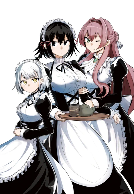 メイドの日ということで1巻〜3巻の表紙イラストを。

#メイドの日
#心の声が漏れやすいメイドさん 
