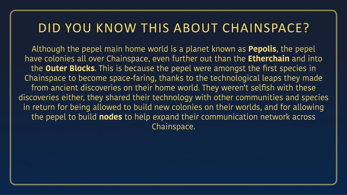 PillsLore's tweet photo. FUN CHAINSPACE FACT #5 - #COLONIES

#chainspacefacts https://t.co/Y6Xz5BJcx8