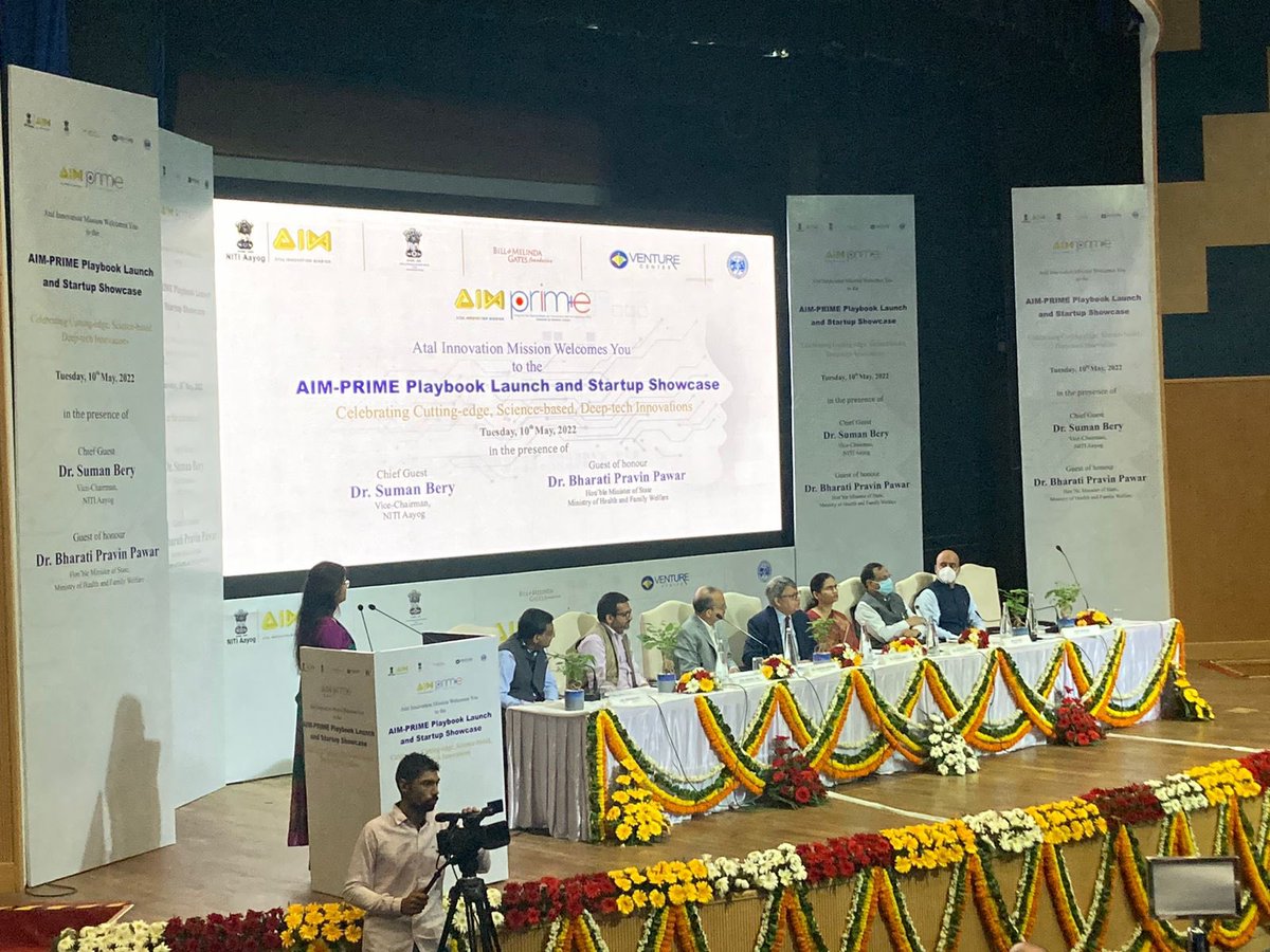 NITIAayog's tweet photo. Programs like #AIM_PRIME can nurture vehicles that can attract capital into high risk-reward pursuits β something that can be important for achieving higher growth rates in the country: VC @sumanbery at @AIMtoInnovate's launch of the AIM-PRIME Playbook https://t.co/wgDAGaQlDs