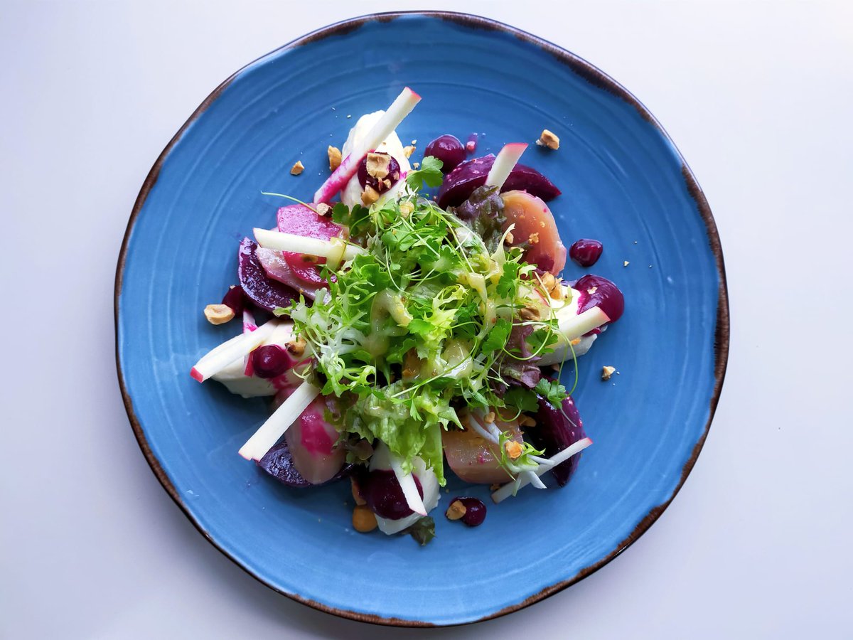 Lymefield's tweet photo. One of today's fantastic specials here @Lymefield .
Prepared with love by our chefs.
Roasted beetroot and goats cheese salad.
#Lymefield #tearoom #goodfood https://t.co/1embDUbjHO