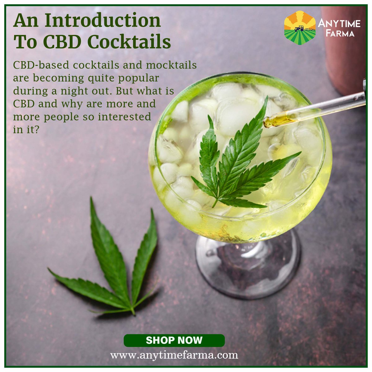 AnytimeFarma's tweet photo. CBD-based cocktails and mocktails are becoming quite popular during a night out.
https://t.co/DlU7EC40pv
#Hemp #CBD #cbdproducts #cbdhealth #alternativehealth #alternativehealthcare #anytimefarma https://t.co/KXJUDlt6rW