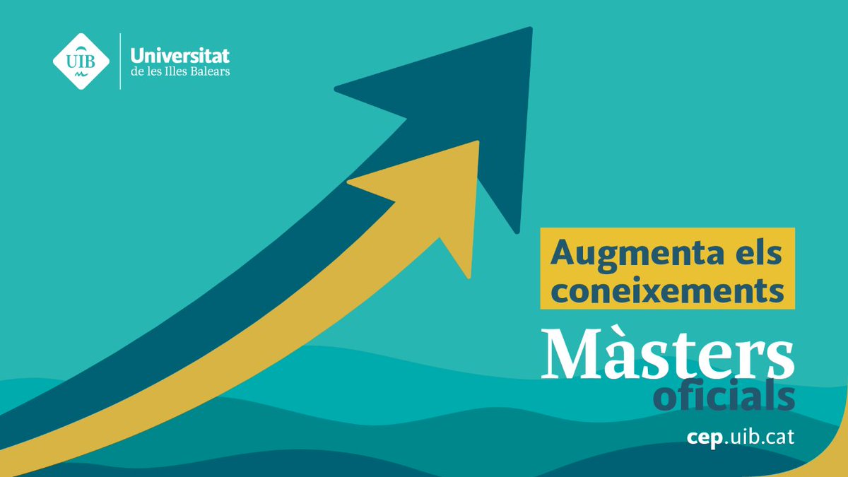 🎓Vols estudiar un màster a la UIB?

🗓️ Obert el termini de preinscripció als màsters oficials de la UIB!

✍️Apunta-t'hi 👉 cep.uib.cat/Com_hi_puc_acc…