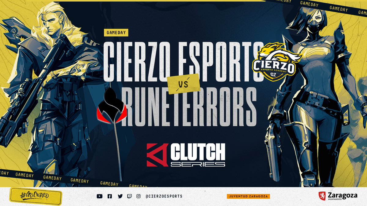 CierzoEsports's tweet photo. [MATCHDAY] @VALORANTes Esta tarde no te pierdas la cuarta jornada del Academy en la #ClutchSeries 💪💪💪

🏆 18:00H @TormentaVALes 🆚 @RuneterrorsO 

🦊 @shinigami_val
🦊 Sprite
🦊 @CRZGeneos 
🦊 @izoniak 
🦊 #byfire
📋@Shora_Plays https://t.co/rHLty2SFz5