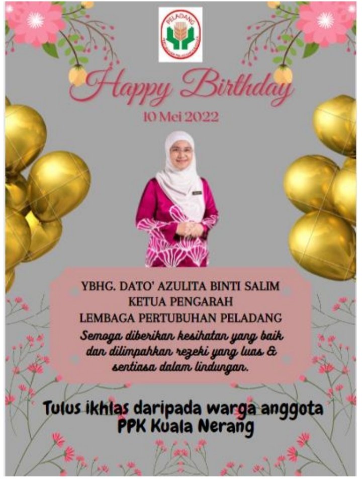 ppk_knerang's tweet photo. Selamat Hari Lahir Dato' Ketua Pengarah LPP @azulitasalim_ ikhlas dari warga kerja @ppk_knerang https://t.co/ZOwfgP6lDK