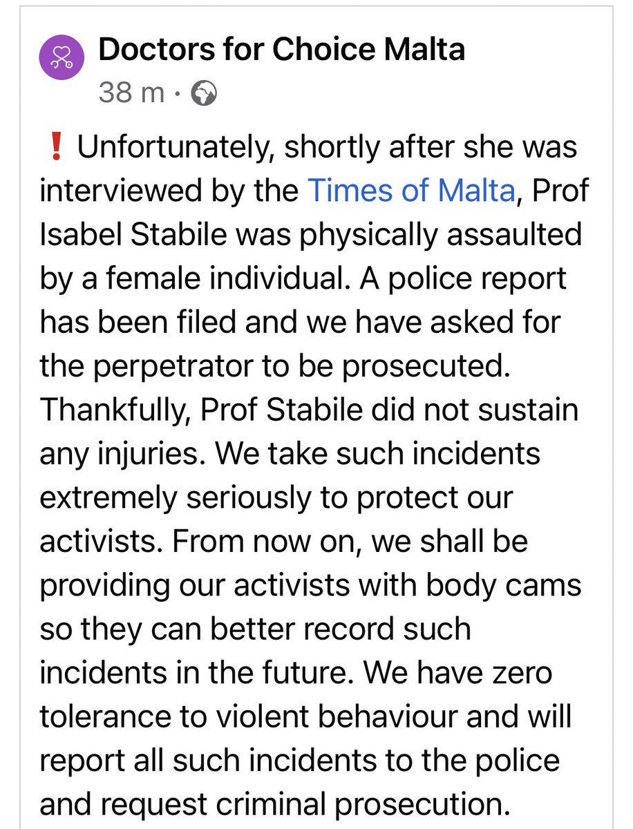 Full solidarity with Profs Isabel Stabile. Whilst it is completely acceptable to have different views, it is not acceptable to use violence to express disagreements.

<a href="/Doctors4Choice/">Doctors for Choice</a>