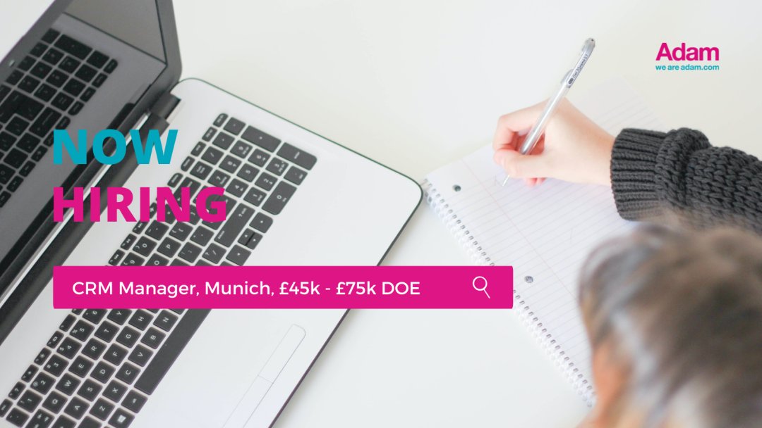 WeAreAdam's tweet photo. #CRM Managers! 📣
Fancy a relocation to the beautiful, historic city of #Munich?
If so, we want to chat to you 👀
More 👉 https://t.co/j34i6H6hUs
#CRMManager https://t.co/MusT8VRQxJ