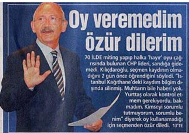 CHP seçmen profili
-Tıpış tıpış oy veren giller
-Vız gelip trız giden giller
-Tuvalet terliğine oy veren giller
-Seçim günü oy kullanamayan giller.
Şimdi sorum şu: Benim oyum bunlarla bir mi
???🤭🤭🤭

#ErdoğanıDurduramayacaksınız