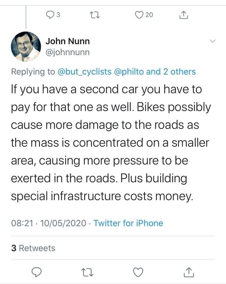 Wombletom's tweet image. I wonder if John has ever realised how stupid his comment was.