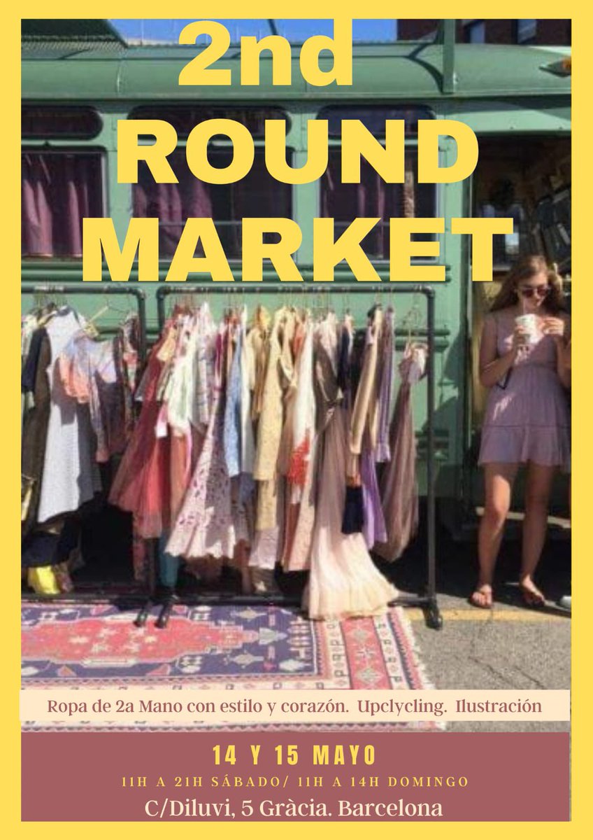 Este fin de semana, 14 y 15 de mayo, nos vemos en C/ Diluvi,5. En Gracia, BCN. Un mercadillo de segunda mano donde encontrarás verdaderos tesoros!! Te vienes?
#segundamano #secondhand #reciclar #upcycling #ilustradoras #artesanas