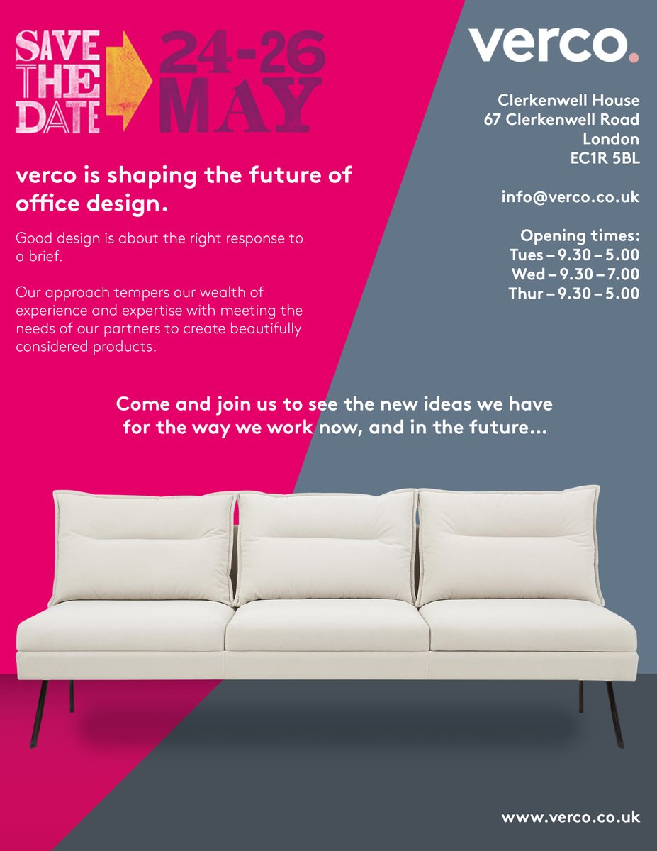 Vercodesign's tweet image. You're Invited This year we are excited to be showing our latest thoughts on the future of the modern office.
#Furniture #Interiors #InteriorDesign #CDW2022 #CDW #architecturephoto #architecturephotography  #clerkenwelldesignweek #design #furnituredesign     #officedesign