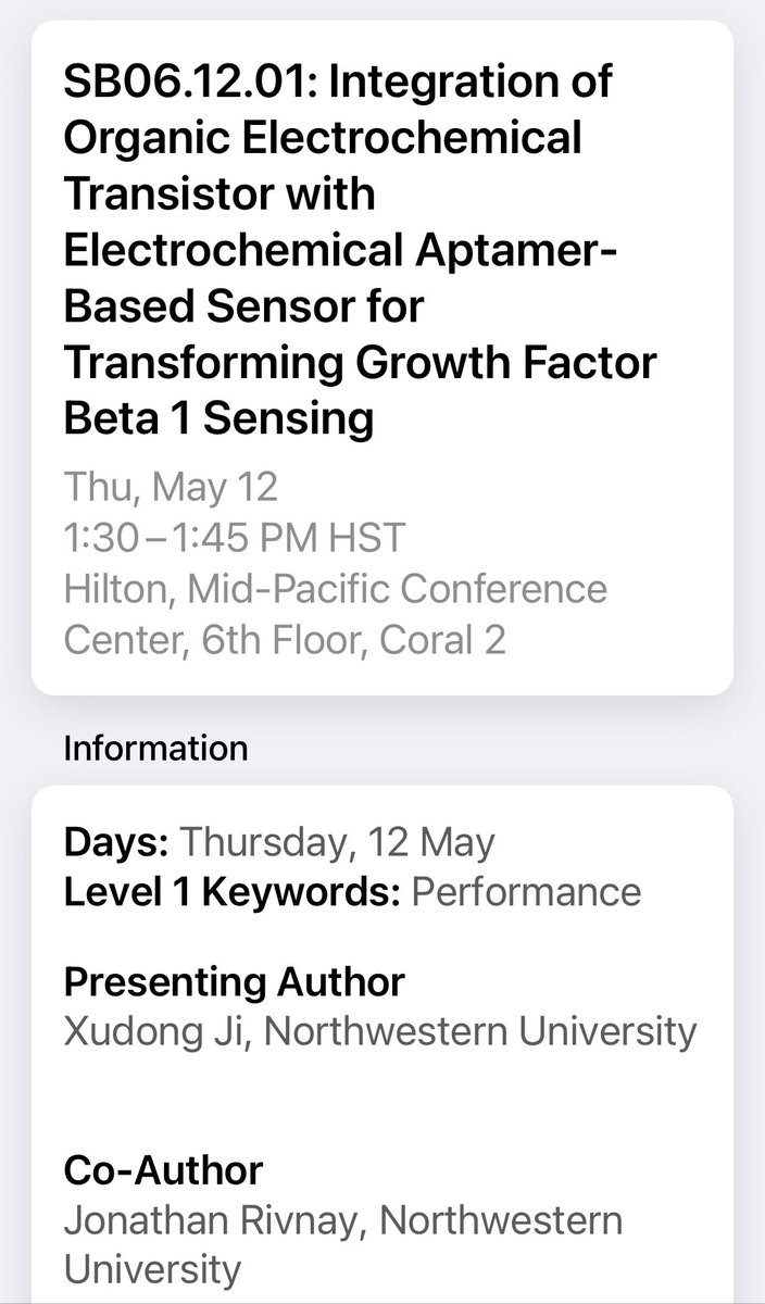 Interested in a new approach to integrate OECT with aptamer-based Sensor? Come to see my talk in #S22MRS