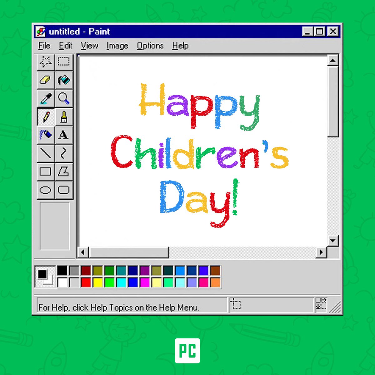 pcMaldives's tweet photo. Who else remembers playing with MS Paint during childhood? A very happy Children’s Day to all the kids and the inner-child in you!
#childrensday #pcmaldives #pcmv #personalcomputersmv https://t.co/mhXJ7Moyhi
