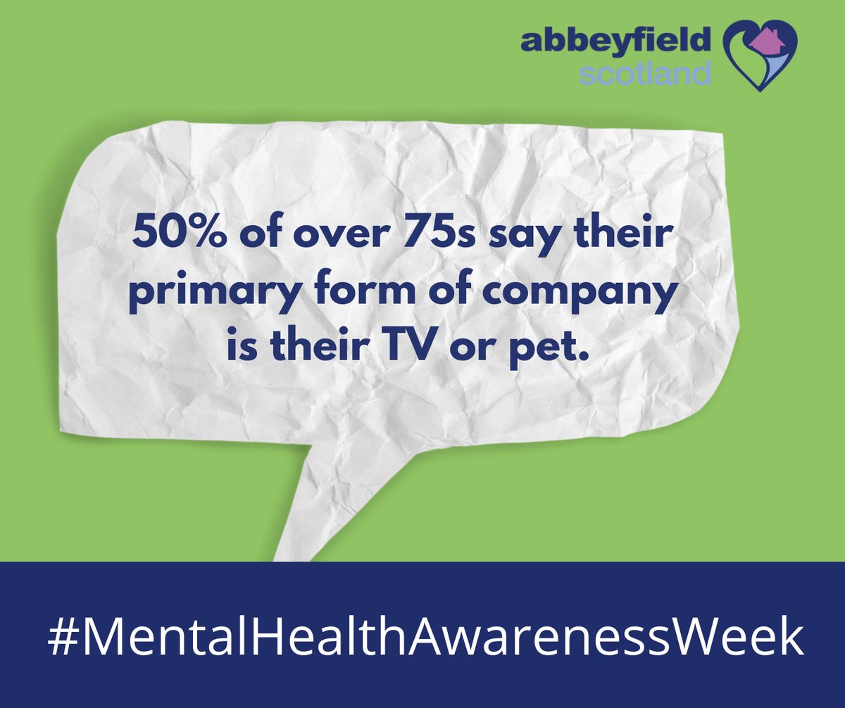 ScotAbbeyfield's tweet photo. Did you know? Half of all over-75s in Scotland say their primary form of company is their television or a pet.

#MentalHealthAwarenessWeek #IsolationAndLoneliness https://t.co/Csahd512aL