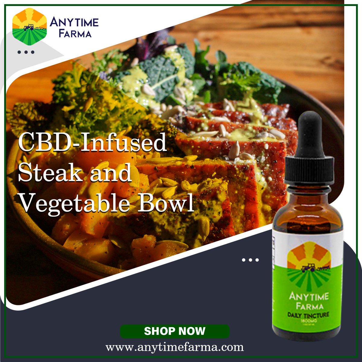 AnytimeFarma's tweet photo. The CBD-infused steak is a great way to include proteins into your diet along with healthy greens and pure CBD isolate.
#Hemp #CBD #cbdproducts #cbdhealth #alternativehealth #alternativehealthcare #anytimefarma
https://t.co/EiqatncMl4 https://t.co/EHS1mNgo6o
