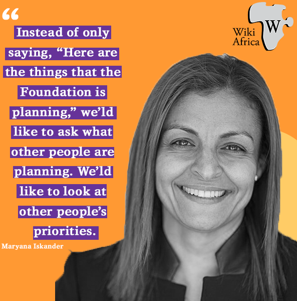 wikiafrica's tweet photo. Watch the CEO of @Wikimedia, @MaryanaIskander here https://t.co/brqcCS5SON share insight on the proposed two-way approach for the Annual planning, during the episode 12 of @wikiafrica Hour .
#WikiAfrica #WikiAfricaHour #Wiki #Wikimedia2030 #ceo #wikipedia #plans #Wikimedia https://t.co/XQznY5GsGj