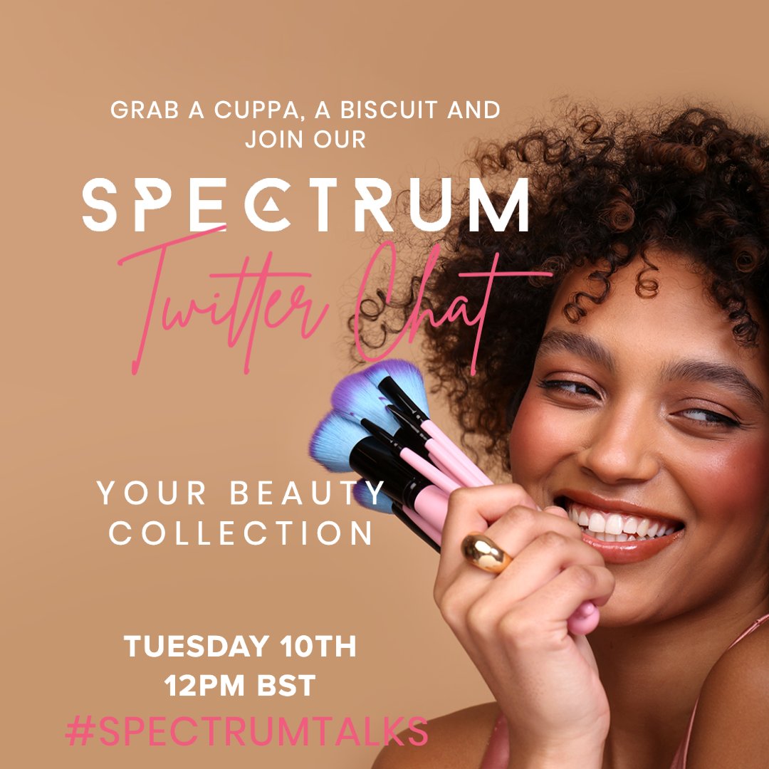 Spectrumbrushes's tweet photo. In this weeks #twitterchat we're diving into your #beautycollection 💗 So if you're a beauty junkie and love collecting makeup then come join todays chat at 12pm BST! #SpectrumTalks https://t.co/MWPI1sO5ri