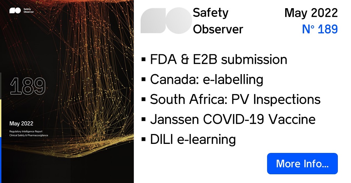 SafetyObserver's tweet image. The FDA published the final guidance for the electronic submission of Postmarketing Safety Reports.
Check out our latest #Pharmacovigilance Regulatory Intelligence Report !
Read the Highlights and sign up for alerts on our new website... bit.ly/3t4l5Pc