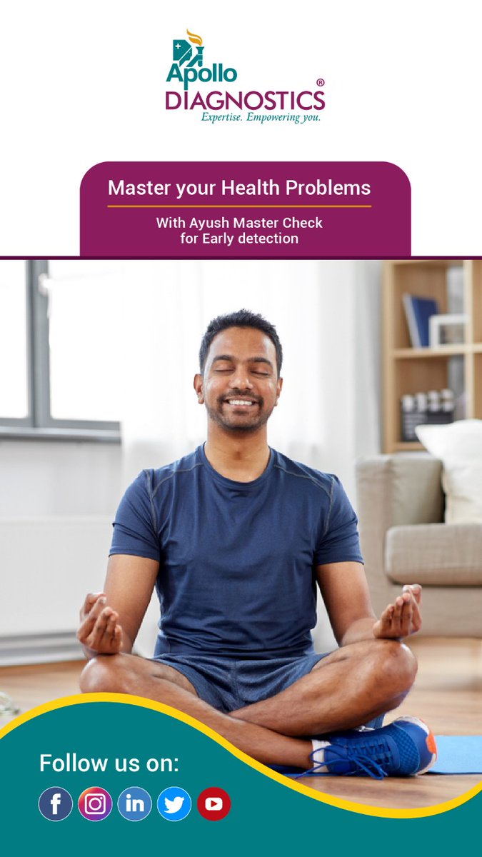 apollodiag's tweet photo. Need a Master Plan to secure your future?
Steer clear of severe health complications through early detection of Thyroid, Liver problems and many more with our Ayush Master Check.
Visit this link to book now:- https://t.co/ucQ7JExVz0
#TestWithTheBest #ApolloDiagnostics #Apollo https://t.co/OavfR9dUIC