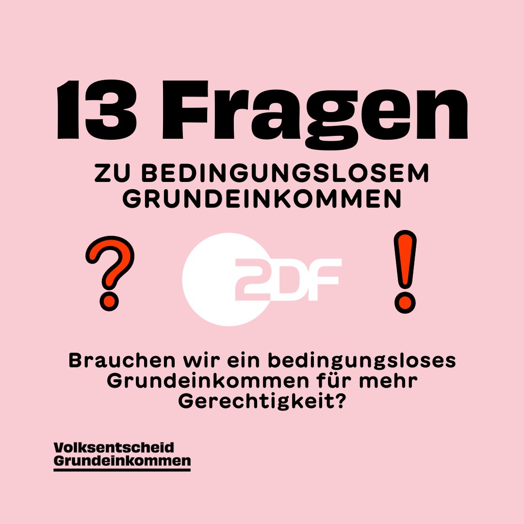 Zeit, um nochmal zu schauen, ob wir #BGE brauchen. Im <a href="/ZDF/">ZDF</a> diskutieren u.a. <a href="/MichaBohmeyer/">Michael Bohmeyer</a> von <a href="/meinbge/">Mein Grundeinkommen</a>, <a href="/MerzTonia/">Tonia Merz</a> und <a href="/OleNymoen/">Ole Nymoen</a> 13 Fragen zum #Grundeinkommen youtube.com/watch?v=hQ6dRE…